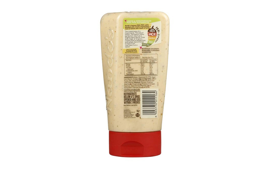 Nando's Perinaise Lemon & Herb Peri-Peri Mayonnaise   Plastic Bottle  265 grams